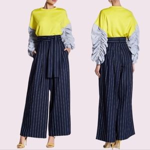 NWT Bloomingdale's Graicia Striped High Waisted Wide Leg Trousers